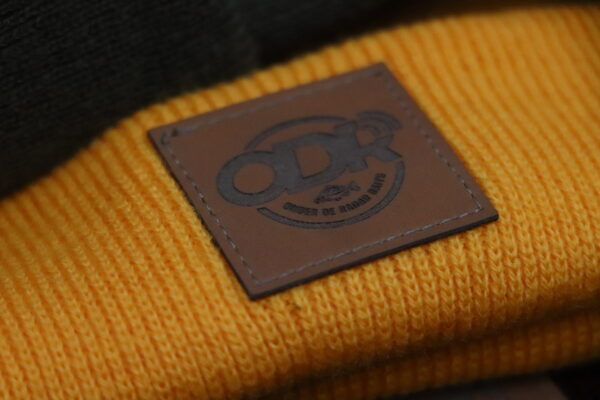lederen label Beanie